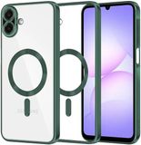 Techsuit Hoesje geschikt voor Samsung Galaxy A07 4G - Luxury Crystal Back Cover - Geschikt voor MagSafe - Transparant/Donkergroen