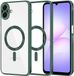 Techsuit Hoesje geschikt voor Samsung Galaxy A07 4G - Luxury Crystal Back Cover - Geschikt voor MagSafe - Transparant/Donkergroen