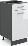 Vicco R-Line Keukenonderkast – 40 cm WB Marmer Wit Hoogglans