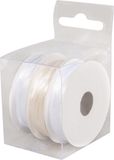 Merkloos / Sans marque 3x Rollen hobby/decoratie kleurenmix wit satijnen sierlint 3 mm x 6 meter - Cadeaulinten satijnlinten/ribbons