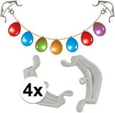 Haza Ophangsysteem klemmen - 4x stuks - voor slingers/ballonnen - Hoekklemmen - kunststof