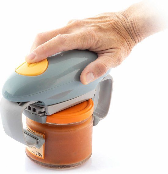 InnovaGoods - Elektrische Potten- en Bokaalopener - Handsfree - Grijs/Oranje