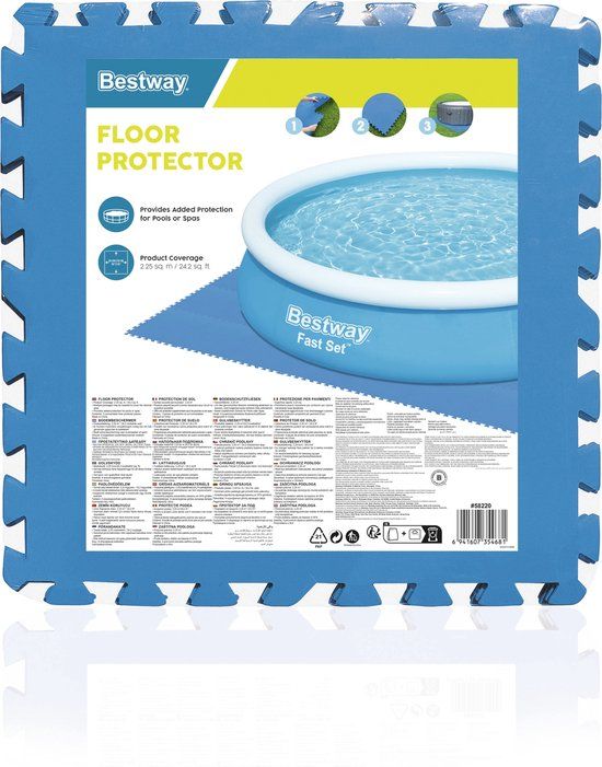 Bestway Flowclear Zwembad Tegels - Vloerbescherming - Set van 9 stuks - Blauw