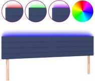 vidaXL Hoofdbord LED 200x5x78/88 cm stof blauw