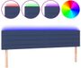 vidaXL Hoofdbord LED 200x5x78/88 cm stof blauw