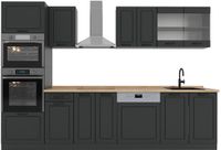 Vicco R-Line Complete keukeneenheid – 300 cm met hoge kast, WB Eik Antraciet landhuis/antraciet