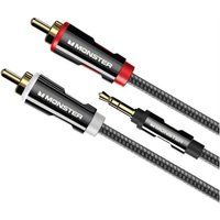Monster Cable Mini-audioverbindingskabel 3,5 mm male naar 2 RCA male 3 m Zwart
