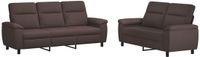 vidaXL Bankstel 2 pcs Donkerbruin Stof