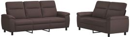 vidaXL Bankstel 2 pcs Donkerbruin Stof