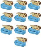 vidaXL Spanbanden 0,8 ton 4mx25mm blauw 10 st