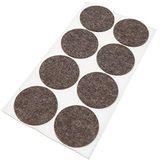 Adsamm 8 x wollen viltglijders, bruin, Ø 50 mm