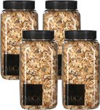 Mica Decorations decoratie steentjes - 4x - lichtbruin - 1 kilo - 650ml - hobby steentjes