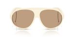 Moncler Lunettes de soleil unisexe blanc masques marron 62mm