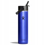 Hydro Flask – Lightweight Wide Flex Straw Cap Bottle 710 ml (24 oz) – Roestvrij Staal, Lekdicht met Band – Geïsoleerd 24 Uur Koud – Sapphire Blue