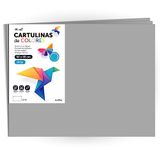 Cartulina m-office Cartulina de Colores, Cartulina Grande 50x65 cm de Colores Claros e Intensos, Cartulinas de Colores 180gr para Manualidades, Diseños Creativos y Proyectos de Arte (x125 hojas, gris)