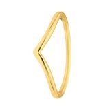 Lucardi Dames Zilveren goldplated ring V-vorm rhodiumplated