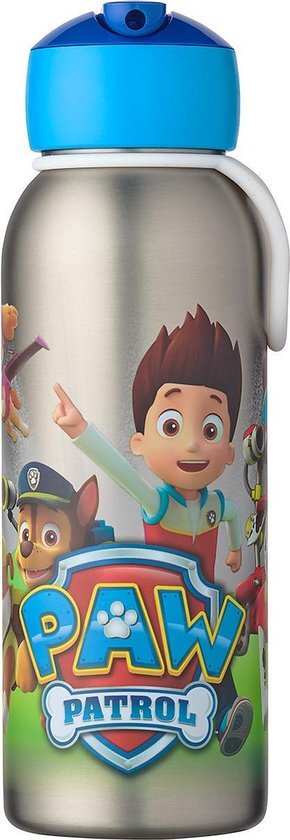 Mepal isoleerfles flip-up Campus – 350 ml – 12 uur koud / 9 uur warm – Drinkfles met rietje voor kinderen – Paw Patrol