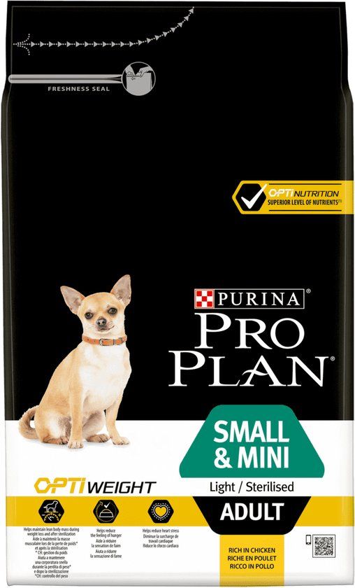 PURINA PRO PLAN® OPTIWEIGHT Small & Mini Adult Dog - Light / Sterilised - Rijk aan Kip - 3 kg
