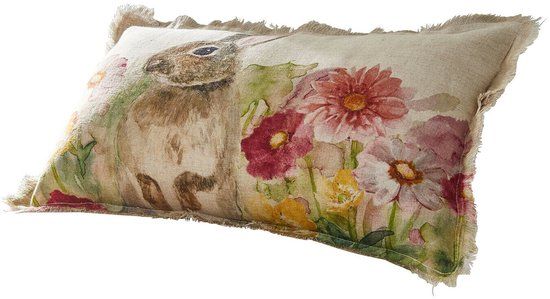 LOBERON Kussenhoes Parélys bont Linnen 50x30 cm