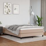 vidaXL Boxspring bed kunstleer cappuccinokleurig 140x190 cm