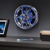 RED5 LED Velg Wandklok – Autovelg Design Klok met Blauw LED Verlichting – Stoere Wanddecoratie – Voor Garage of Mancave
