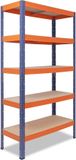 Shelfplaza PRO metalen stellingkast - 155x80x40 cm - blauw-oranje - 5 planken