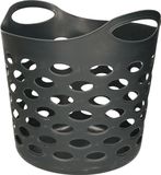 5Five Flexibele wasmand/opbergmand - rond - donkergrijs - 28 liter