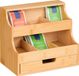 Merkloos Relaxdays Thee organizer - 6 vakken - Bamboe - 24 x 27 x 17 cm