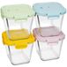 Set de 4 bocaux de stockage en verre avec couvercle, capacité 1000 ml