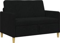 vidaXL Sofa met opbergruimte Zwart 122 x 78 x 87 cm Polyester