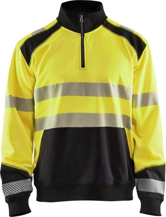 Blåkläder Sweatshirt halve rits High Vis 3556-2528 - High Vis Geel/Zwart - XS