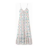 Desigual Maxi A-lijn Jurk Dames Wit/Blauw/Oranje