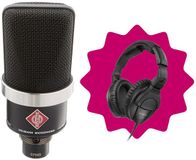 Neumann TLM 102 BK condensatormicrofoon met Sennheiser HD 280 koptelefoon