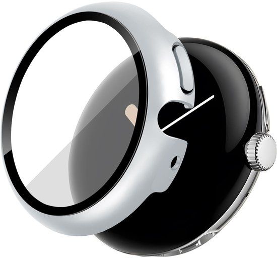imoshion Ploonk B.V. Screenprotector - Geschikt voor Google Pixel Watch / Watch 2 / Watch 3 / Watch 4 (41 mm) - Full Cover Hard Case / Beschermend Hoesje - Zilver