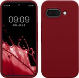kwmobile telefoonhoesje geschikt voor Google Pixel 9a - Hoesje met siliconen coating - Smartphone case in rabarber rood