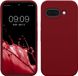 kwmobile telefoonhoesje geschikt voor Google Pixel 9a - Hoesje met siliconen coating - Smartphone case in rabarber rood
