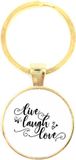 MC Living KadoExpress Sleutelhanger Glas - Live Laugh Love Goud