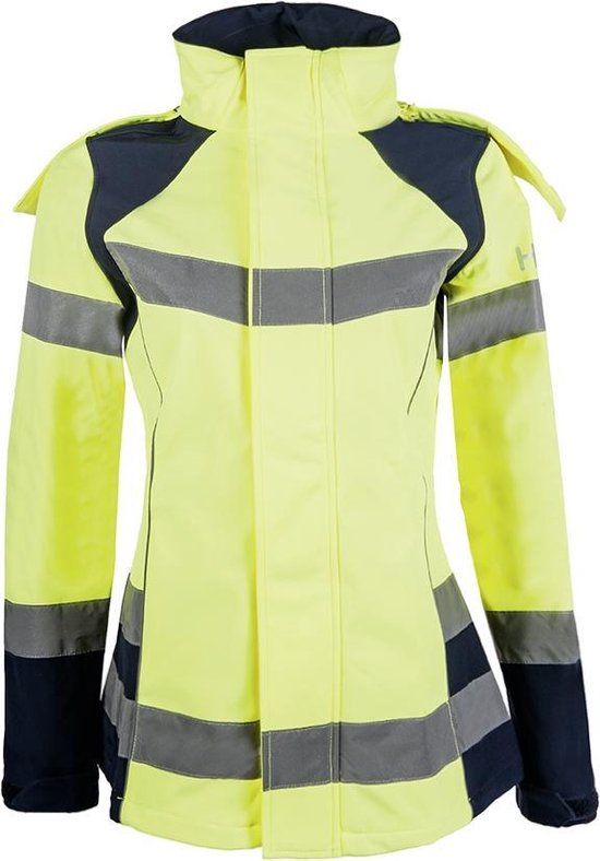 HKM Softshell Jas - Safety - Neongeel/Zilver - XS - Dames