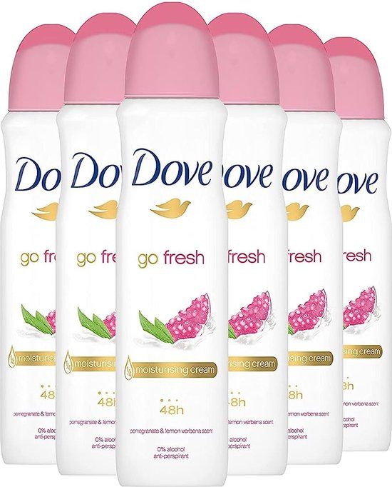 Dove Go Fresh Pomegranate & Lemon Verbena Deodorant Spray - 6 x 150ml - Women's