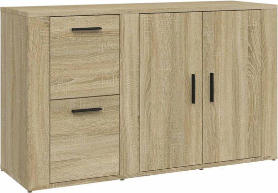 vidaXL Dressoir 100x33x59,5 cm Bewerkt Hout Sonoma Eikenkleurig