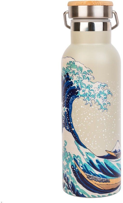 Roestvrijstalen Grupo Erik Hokusai - The Great Wave Of Kanagawa Metal Bottle With Handle Fles - Multicolours