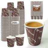 Caffetti 200 koffiebekers 75 ml, bruine glazen voor warme dranken, espresso, thee, wegwerp-chocolade, voor sport, kantoor - 2,5 oz