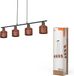 LEDVANCE Decor Clay Windows Hanglamp van klei en metaal, met venstervormige lampenkappen in bruin, 4-lichts, E27-fitting, voor moderne verlichting, zonder lichtbron