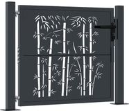 vidaXL Poort met bamboe-ontwerp 105x80 cm staal antracietkleurig