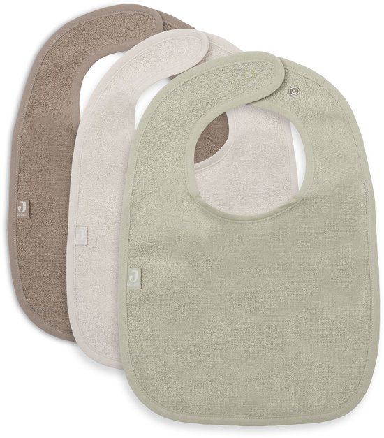 Jollein Slabbetjes Badstof - 3 Stuks - Sand/Soft Matcha/Milky Coffee