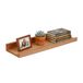 Relaxdays Wandplank, HxBxD: 5 x 60 x 15 cm, Walnotenhout, Zwevende Plank voor Fotolijsten & Decoratie, Natuur