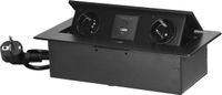 ORNO Bureau stekkerdoos met USB A&C - Pop up stekkerblok met 2 stopcontacten