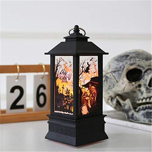 Niikee Halloween LED Nachtlampje Ghost Festival Licht Decoratie Ornamenten Simulatie Vlam Licht Decoratie Props (#B heks)