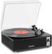 Audizio Irvine platine vinyle avec Bluetooth 5.4, noir