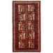 Tapis Salon 102 X 190 Cm, Motif Traditionnel, Bordeaux, Beige Et Noir, Laine Pure, Noué À La Main, Artisanal